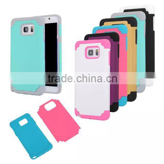 2 in 1 silicone+pc hybrid case for Samsung note 5 robot case with dual-layer protective shell case