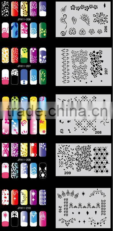 Airbrush Nail Art Stencil Set No.11, 260 Designs