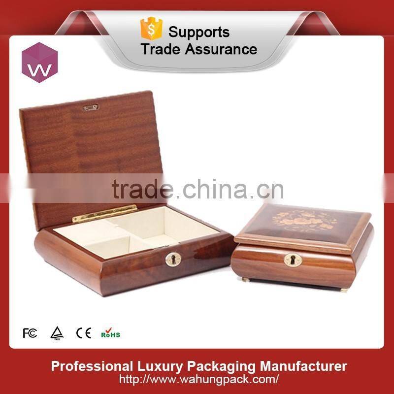 Elegant luxury wood musical jewelers box