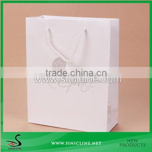 Sinicline Factory Design Fashion Silver Logo Shopping Paper Bag