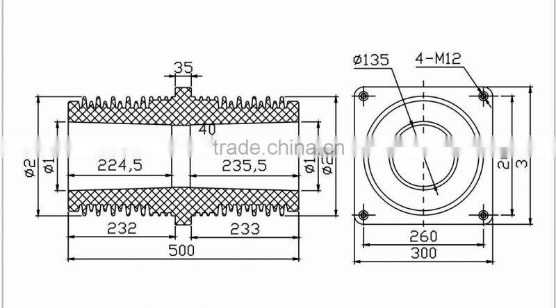 Screen Bushing with 2,500A Rated Current, Suitable for 35kV Switchgear
