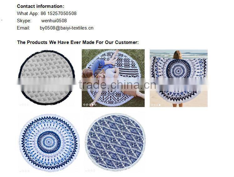 1500mm cotton round beach towel, towel with tassels