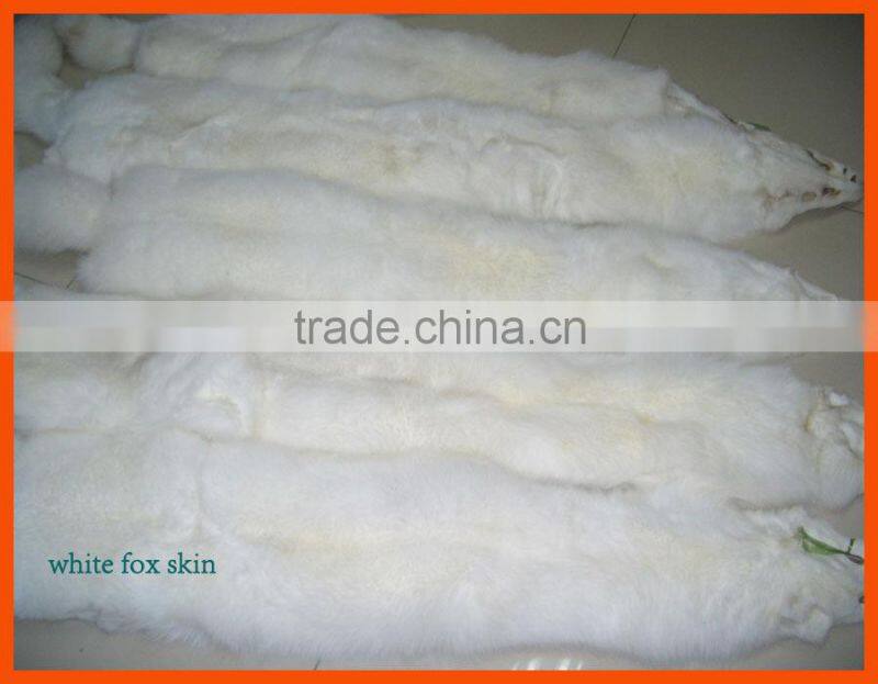 Fox fur skins dyed in different colors