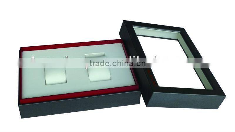 custom-made clear acrylic window leather wrsit watch display case