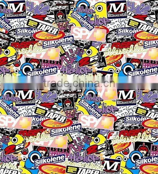 China Colorful car wrap hydrographic film sticker bomb