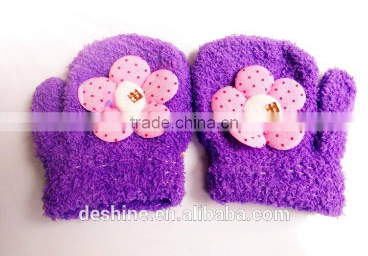 wholesale fleece children sun flowers baby gloves ST111