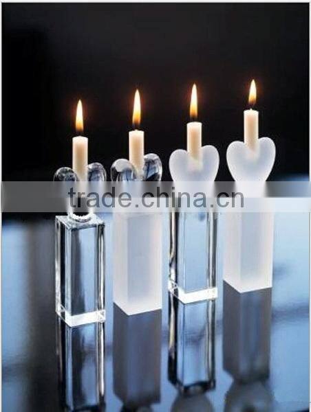 Wholesale simple design clear crystal candle holder