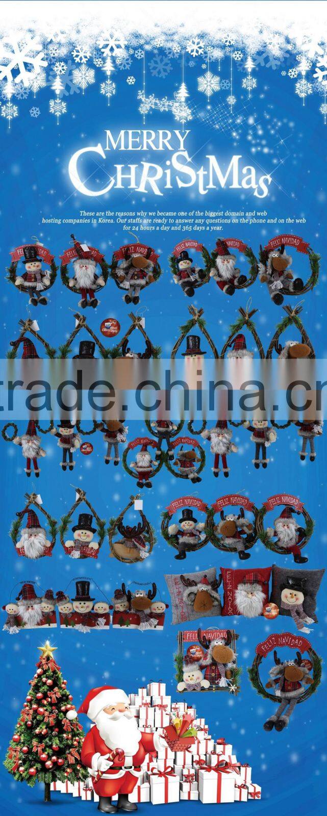 Cute Doll Toy Christmas Gift for Kids Standing Santa Claus Snowman Deer Figurine Xmas Home Indoor Table Ornament Decorations