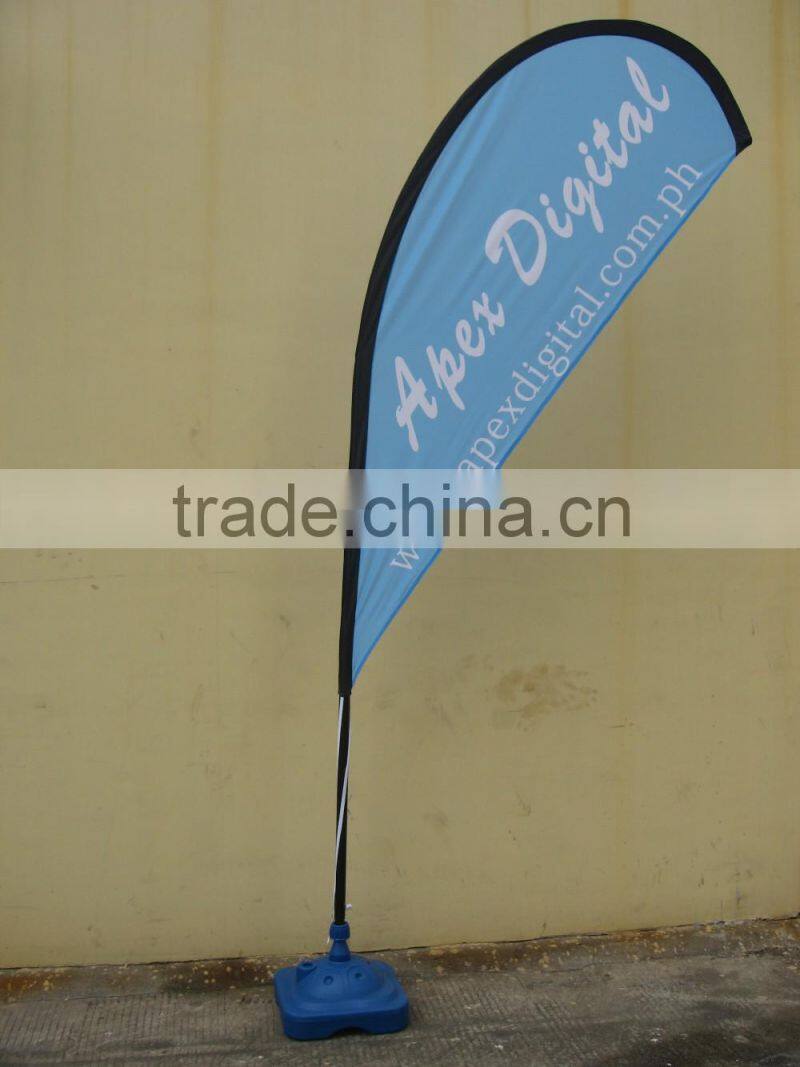 2016 new shape aluminium pole and cloth graphic beach flag