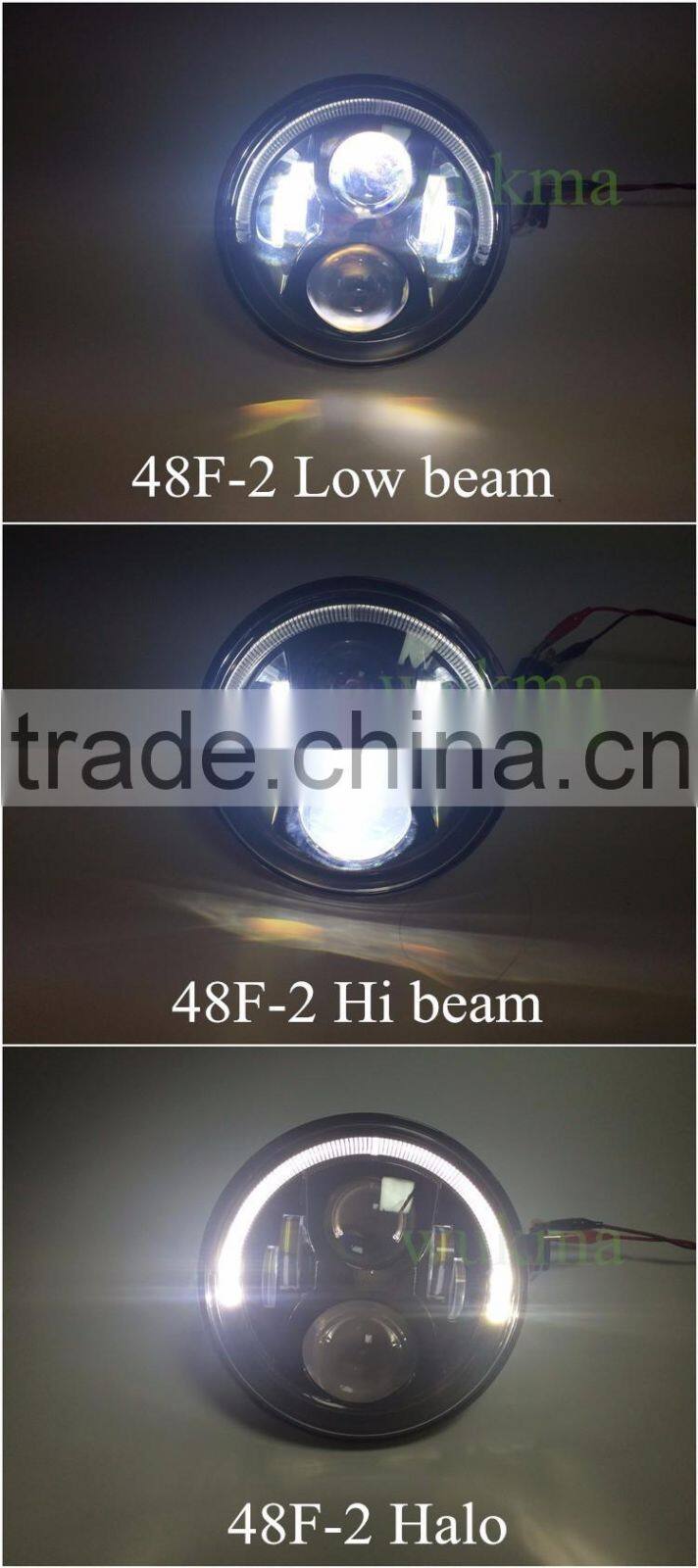 Angel Eyes 7'' LED Headlight For Jee-p Wrangler JK TJ LJ H4 Hi-lo Beam Front Driving Headlamp Styling For Harley motorcycle