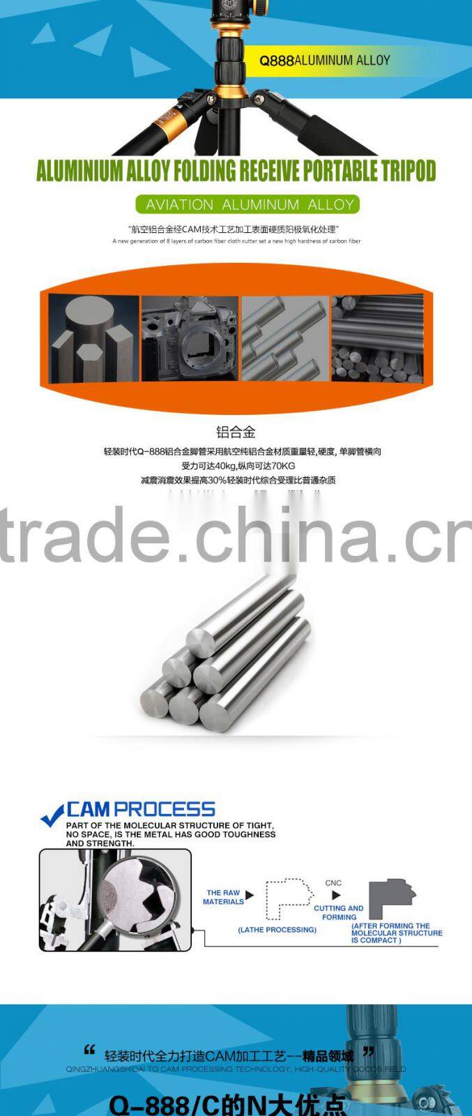 Q888 Portable Tripod For SLR Camera Tripod Ball Head Monopod Changeable Load Bearing 15KG kamera stativ for Digital Video camera