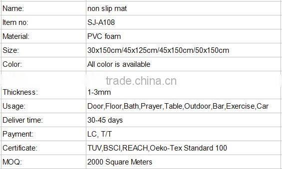 Cixi waterproof PVC non slip rug pad / high quality carpet underlay