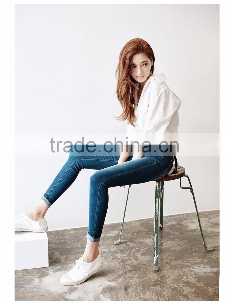 Women's Basic Design Cotton Long Sleeve Boy-Friend Style Shirt Blouse Solid White