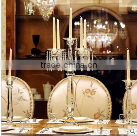 Factory directly sale Guarantee quality crystal candle holder on decoration on sale