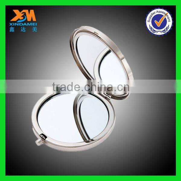 Metal round shape pocket makeup cosmetic mirror