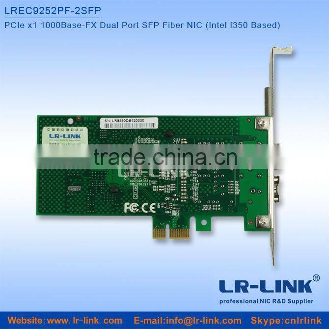 LREC9252PF-2SFP PCIe x1 1000Base-FX SFP Fiber dual port network card(Intel I350 Based)