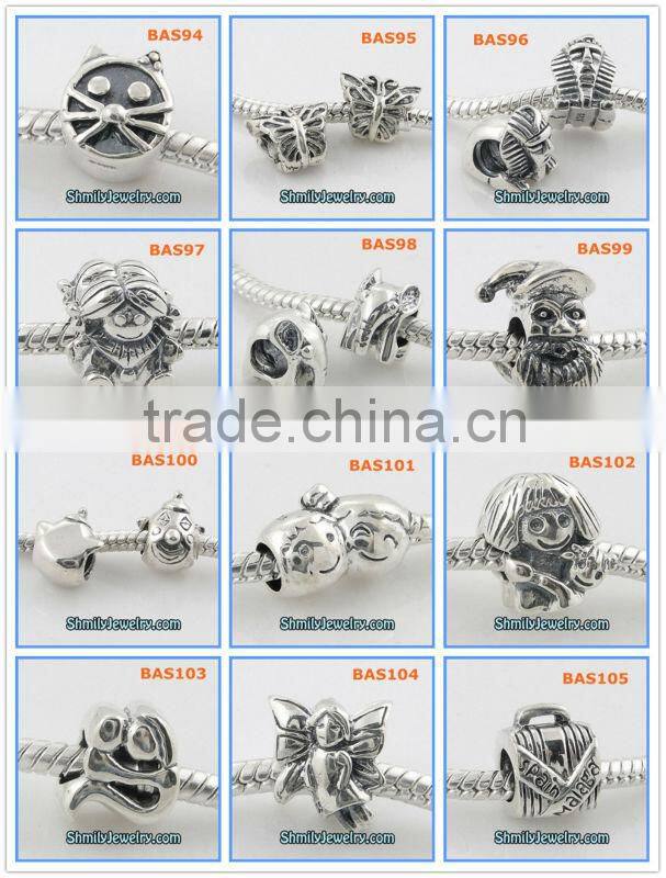 Wholesale Red CZ Rhinestone 925 Sterling Silver Spacer Beads BCZ40A