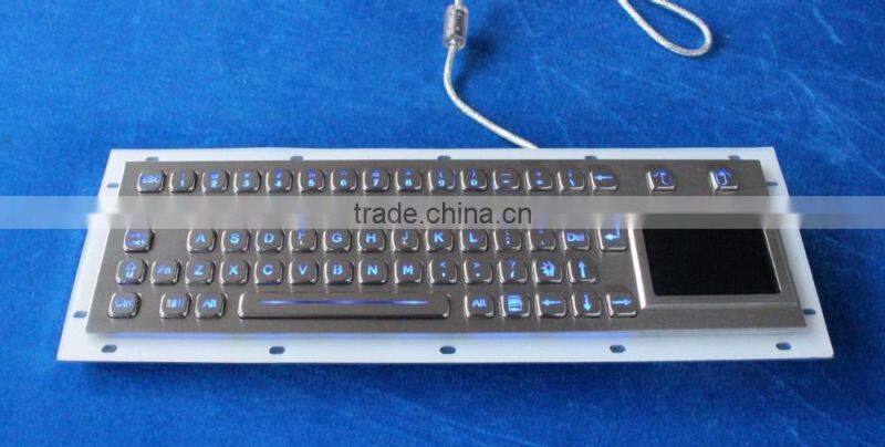 Vandal proof industrial public media center keyboard