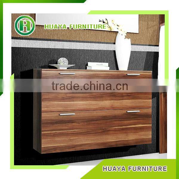 European large wooden mirrored shoe cabinet