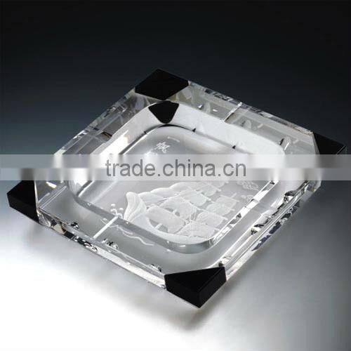 Engraved Crystal Ashtray for Gift