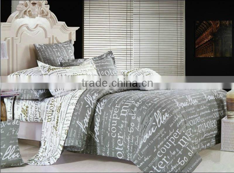 Hot Sale Household 100%Cotton English Letters Printed Bedding Set