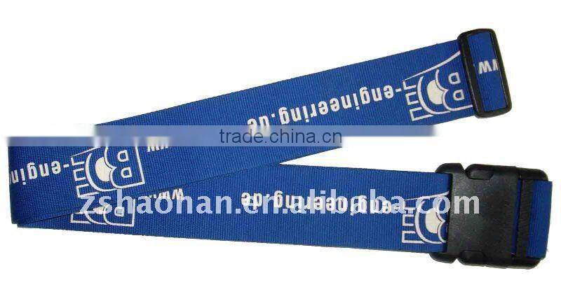 Blue luggage belt with customized logo