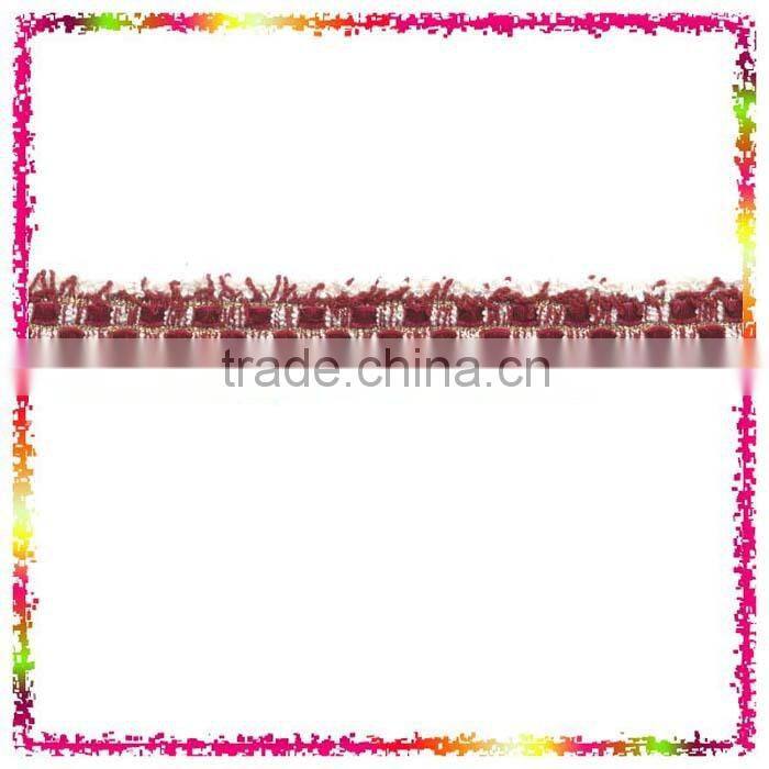 Burgundy Gold Metallic Wool Thread Braid Decorative Trimming swimwear