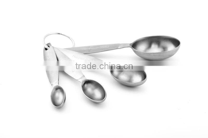 Hot sale passed FDA or LFGB stainless steel 4pc set measuring spoon set