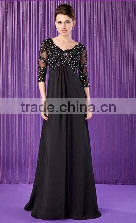 Everning Dress Party Dress Princess Floor-Length Chiffon Dress With Ruffle Beading Sequins