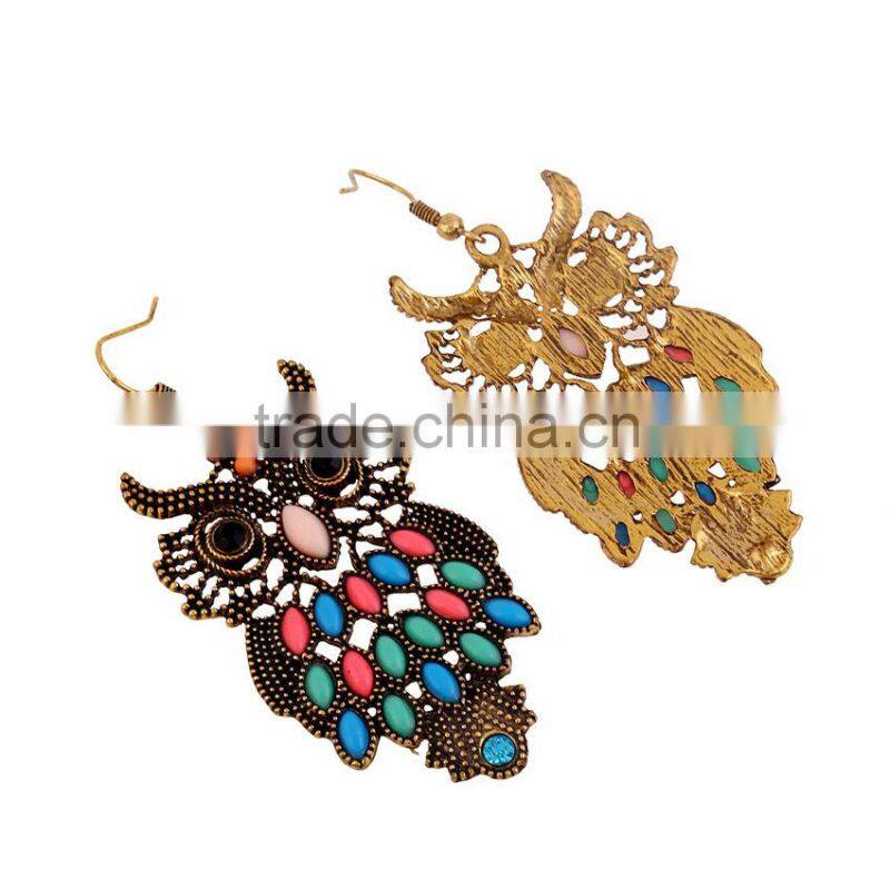 Hot sale fashion cat owl best quality custom jewelry woman earrings