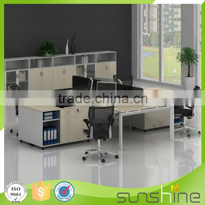 Customized Drawing Design Office Furniture Workstations 4 People Office Desk Factory Price From China