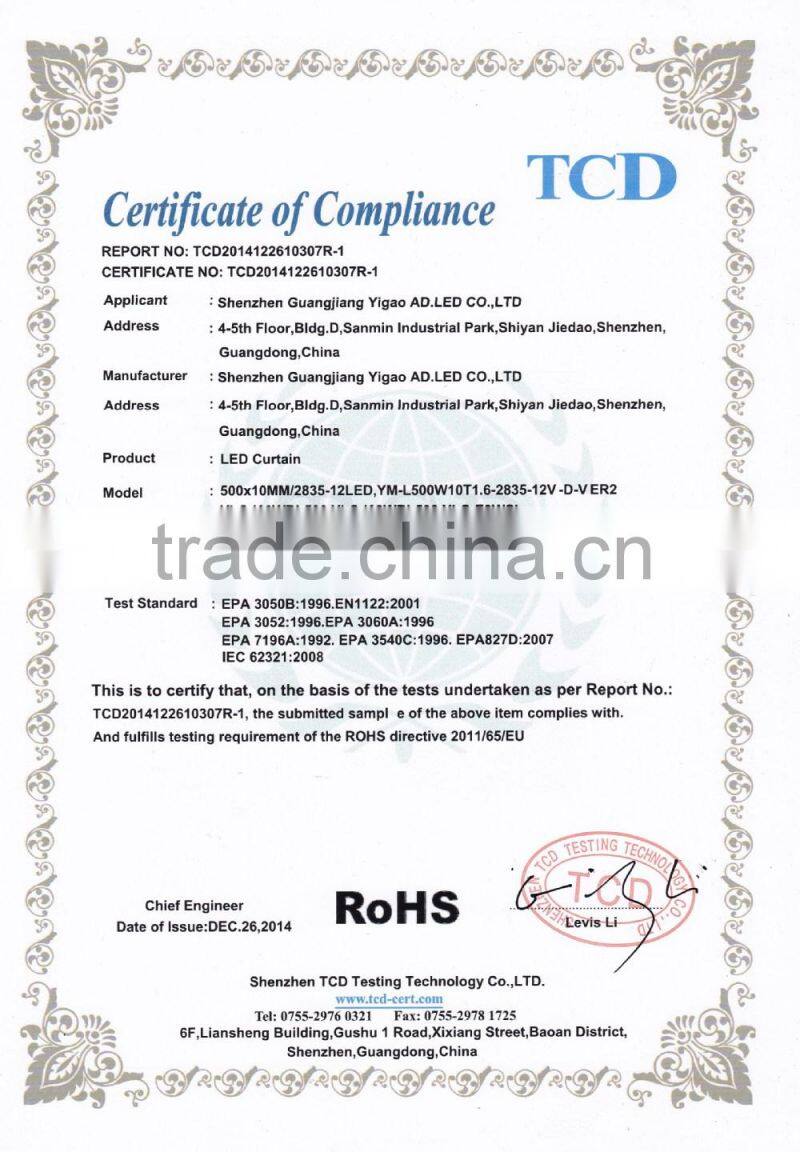 DC12V led strip menu board slim led light box