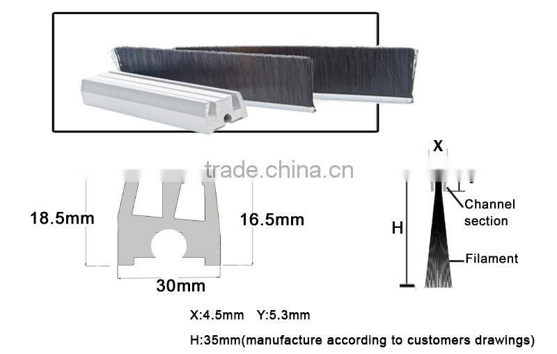 Fire-resistance Elevator Door Brushes Safety Skirt Brush for Elevator