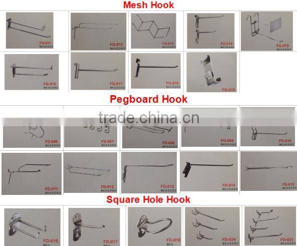 Huohua good quality single prong metal chrome hanging display plate hook