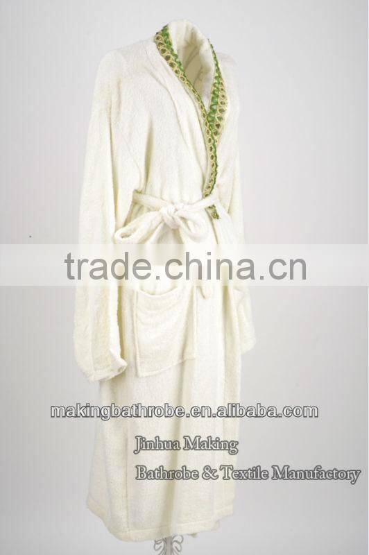 top hotel cheap white and simple breathable cool towel material bathrobe