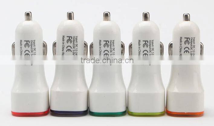 Dual usb universal 5V 2.1A phone car charger led 2 port usb car charger