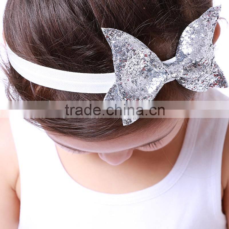 2016 latest headband designs with gold dots crochet baby headband with hair