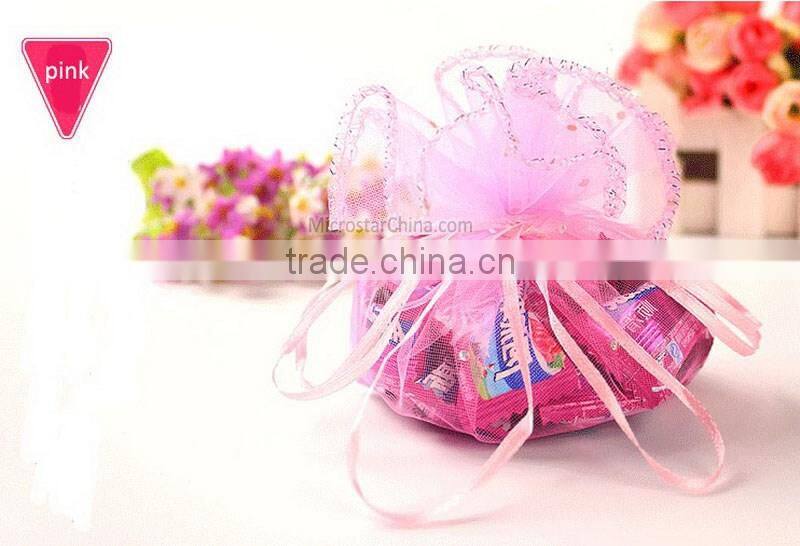 3 Sizes 100pcs Round Organza Gift Bag Small Drawstring Organza Bag Mini Wedding Favor