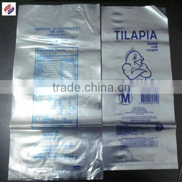 Plastic pe vacuum bag for frozen food packaging with customized printing