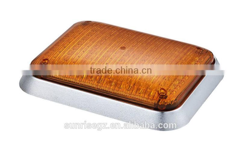 LED Ambulance Emergency Strobe Light/LED Security Emergency Flash Strobe light(SR-AE-065H-LED-Amber)W Chrome Frame & Rubber Base