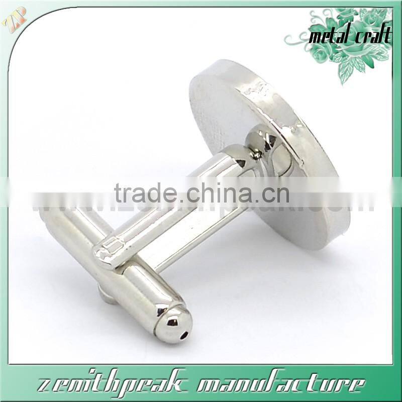 2016 Newest Design Silver Green Enamel Stainless Steel Cufflink For Men