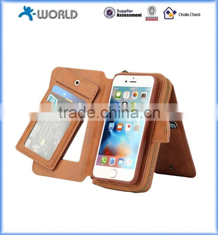 Multifunction handbag wallet purse detachable magnet case for iphone 6