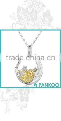 Stock European 925 sterling silver micro pave cubic zirconia shiny pendant