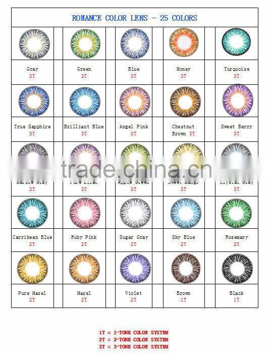 Romance Korea color contact lens monthly free style wholesale colored contacts