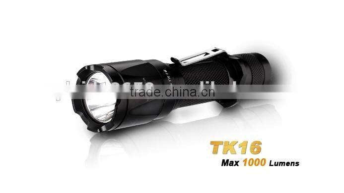 Fenix TK16 dual tactical tail switch 1000 lumen rechargeable tactical flashlight
