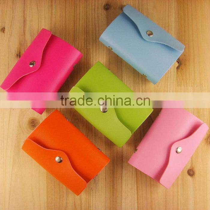 Credit ID Card Bag Case Holder Wallet Purse Bank Business Flip Leather Pouch ( Max 24 Cards)
