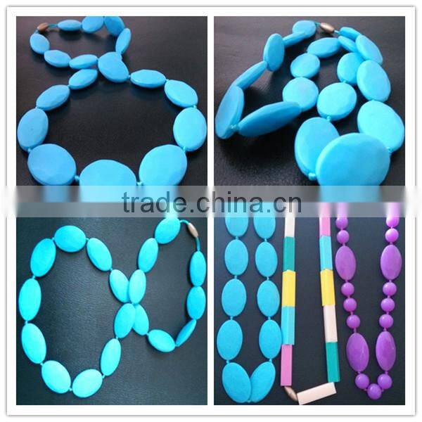 Teething Necklace Chic BPA Free silicone beads teething,baby teething bead necklaces fashion,teething bead necklaces
