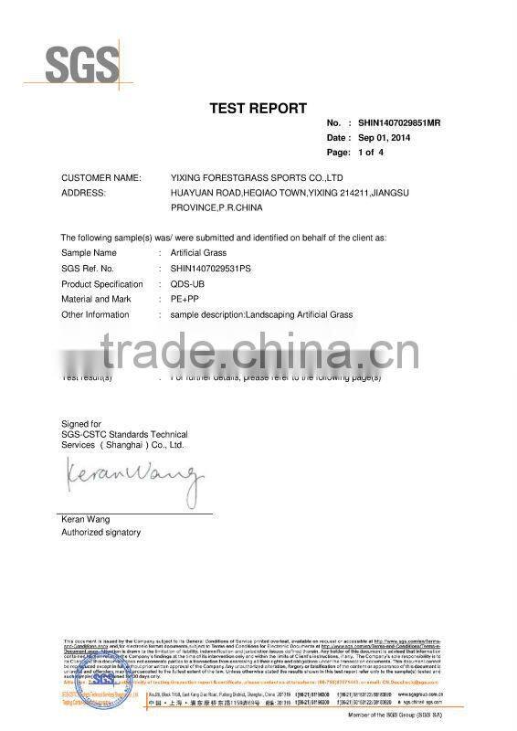 High density green Tennis artificial grass