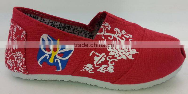 pretty and fashion black/beige ladies' canvas casual shoes