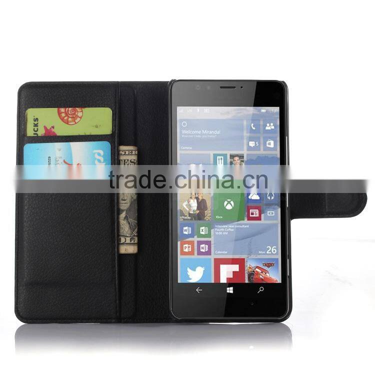 High quality Stand Wallet Lychee Leather flip cover case for nokia lumia 950 paypal accept